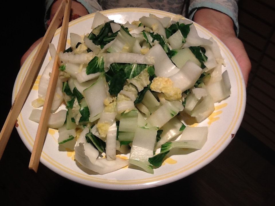 Bok choy Veggies for bkfast 3-15-13.1